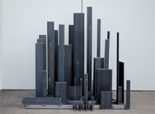cityscape fireplace sculpture