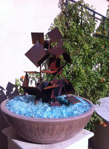 metal firepit sculpture