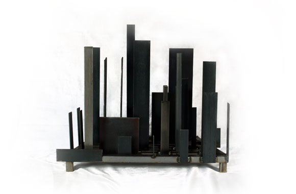cityscape fireplace art