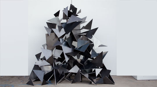 triangle fireplace art